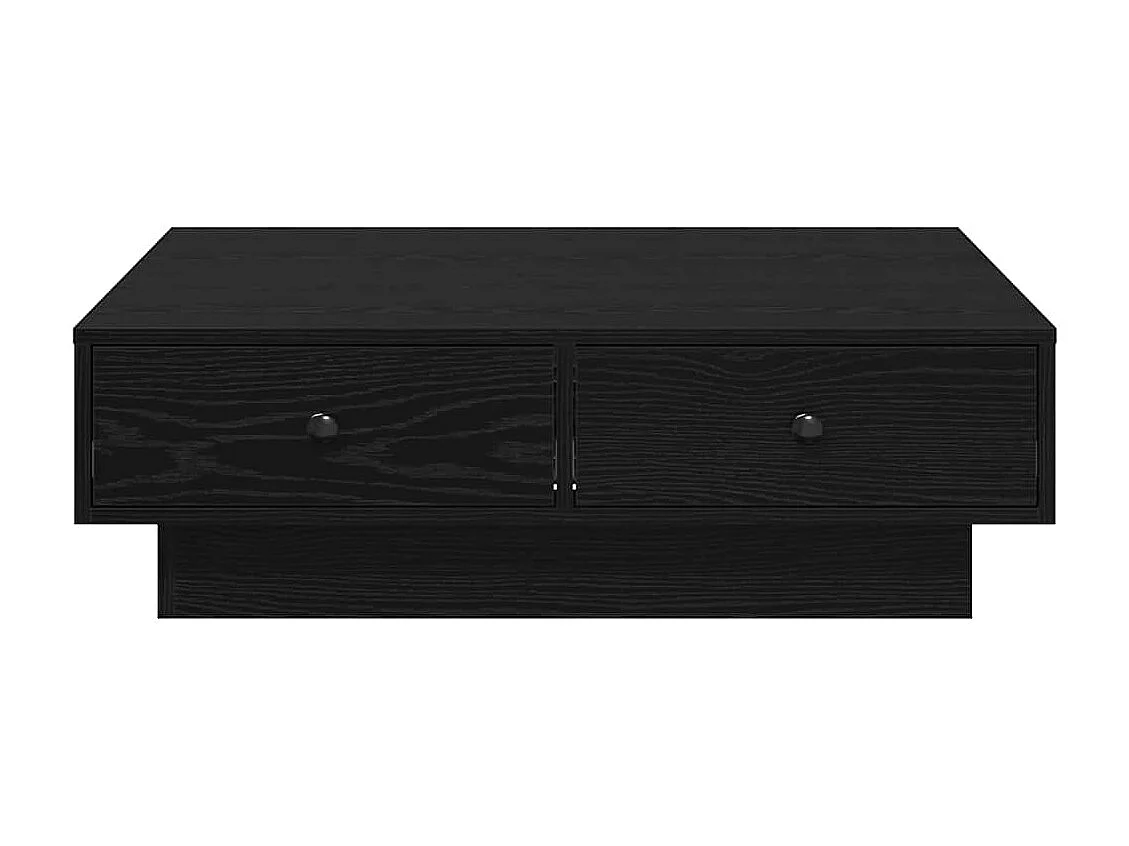Salontafel | Woonkamertafel | Bijzettafel Zwart eiken 90 x 90 x 28 cm Bewerkt hout