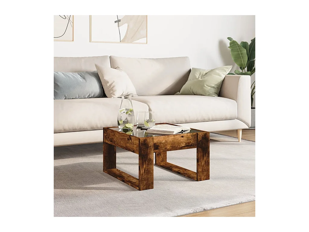 Mesa de centro-Mesa auxiliar madera de ingeniería gris hormigón 102x50x36 cm SHL458091