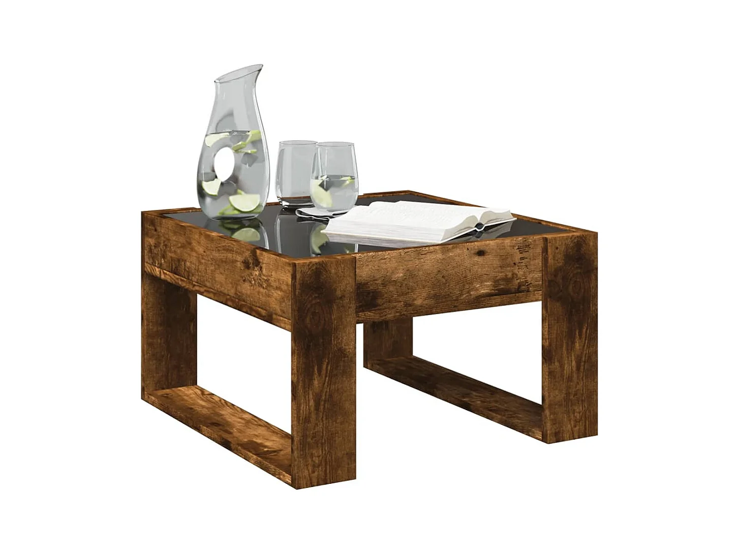 Mesa de centro-Mesa auxiliar madera de ingeniería gris hormigón 102x50x36 cm SHL458091