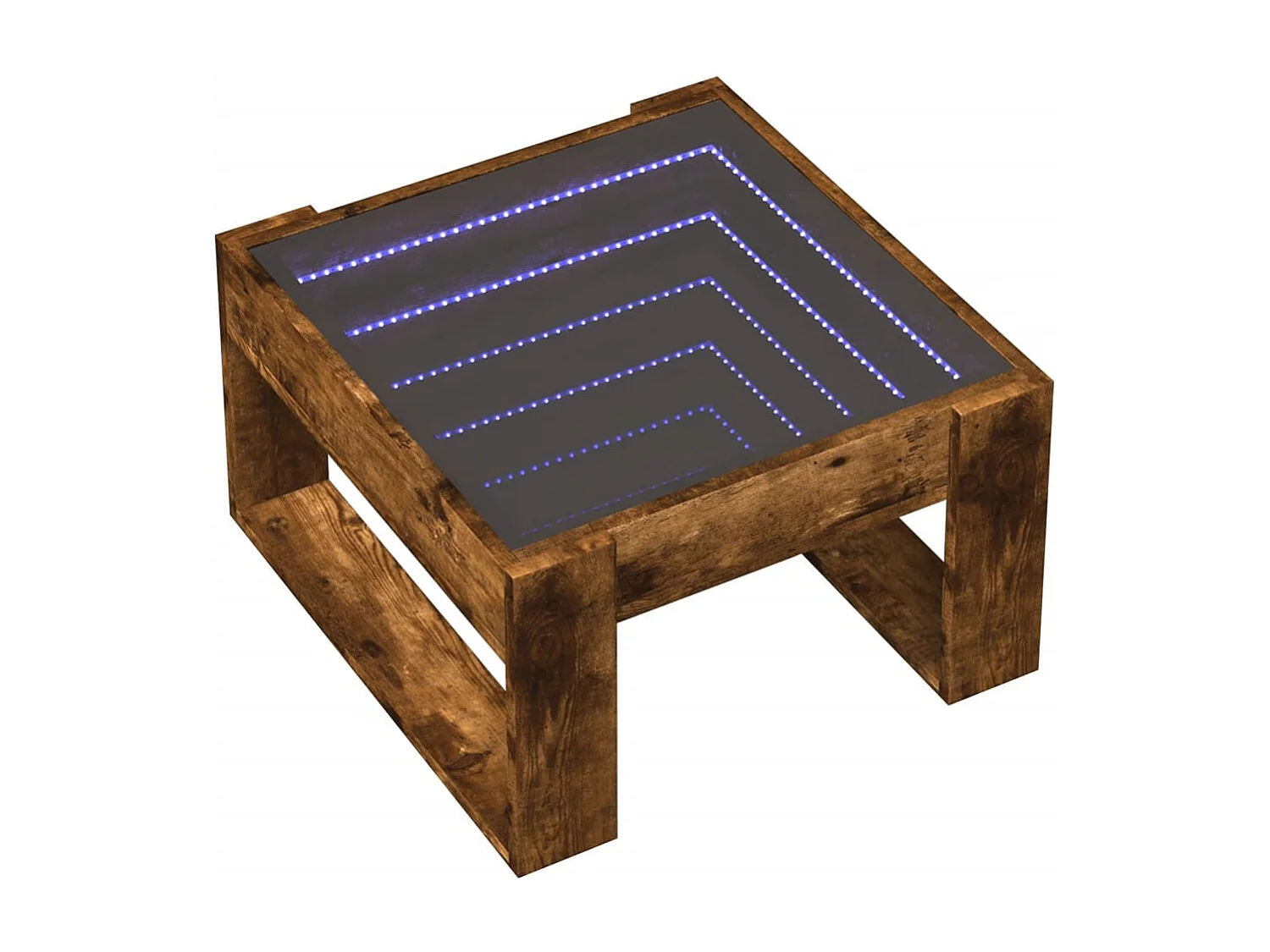 Couchtisch mit Infinity-LED | Beistelltische | Sofatisch Räuchereiche 50x53x30 cm SHL63759