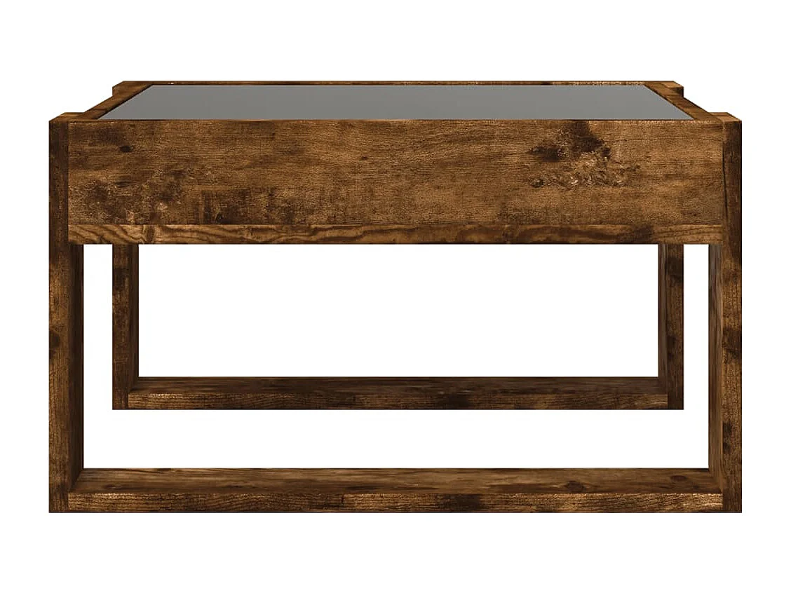 Couchtisch mit Infinity-LED | Beistelltische | Sofatisch Räuchereiche 50x53x30 cm SHL63759