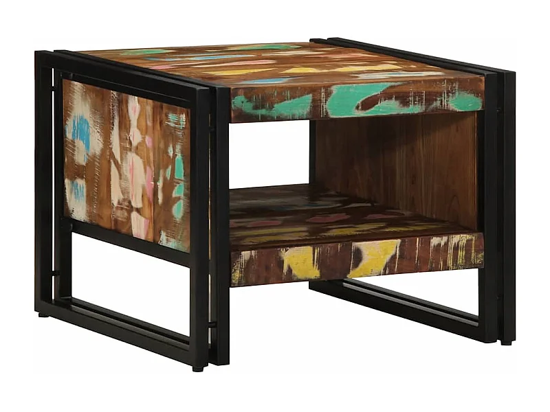 Table basse salon-Table d'appoint multicolore 50x50x38 cm bois de récupération massif SHL88360