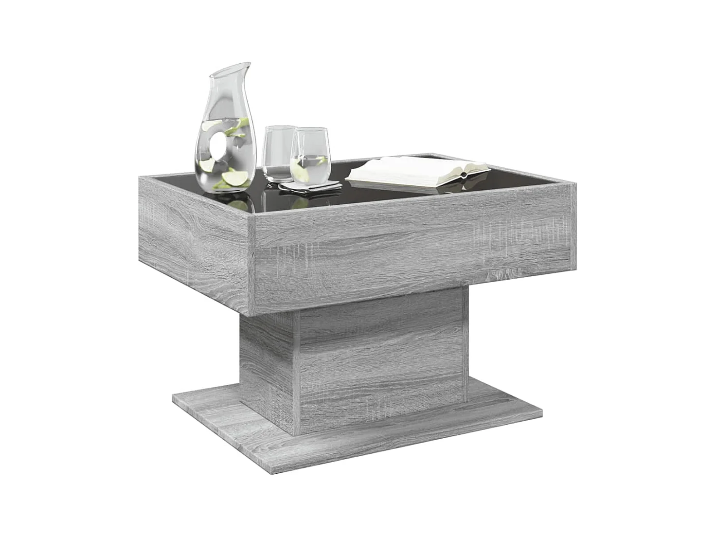 Mesa de centro-Mesa auxiliar madera contrachapada negro 60x60x30 cm SHL203516