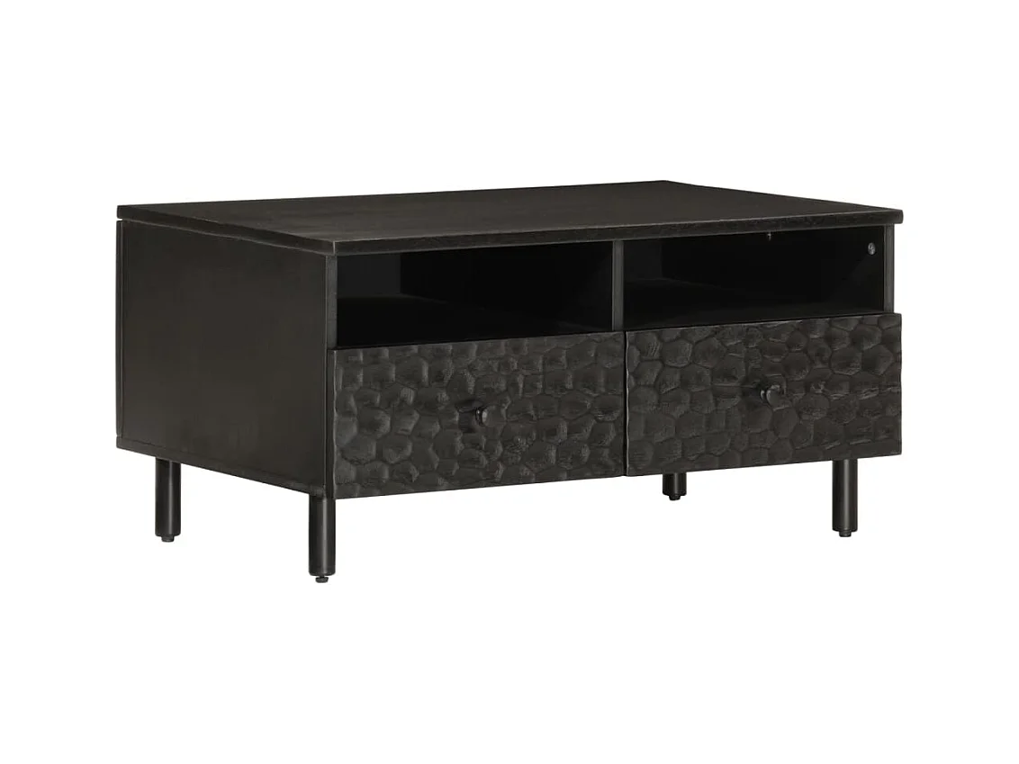 Table basse salon-Table d'appoint noir 80x54x40 cm bois massif de manguier SHL13297
