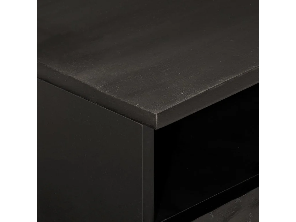 Couchtisch-Sofatisch-Beistelltische Schwarz 80x54x40 cm Massivholz Mango SHL52385