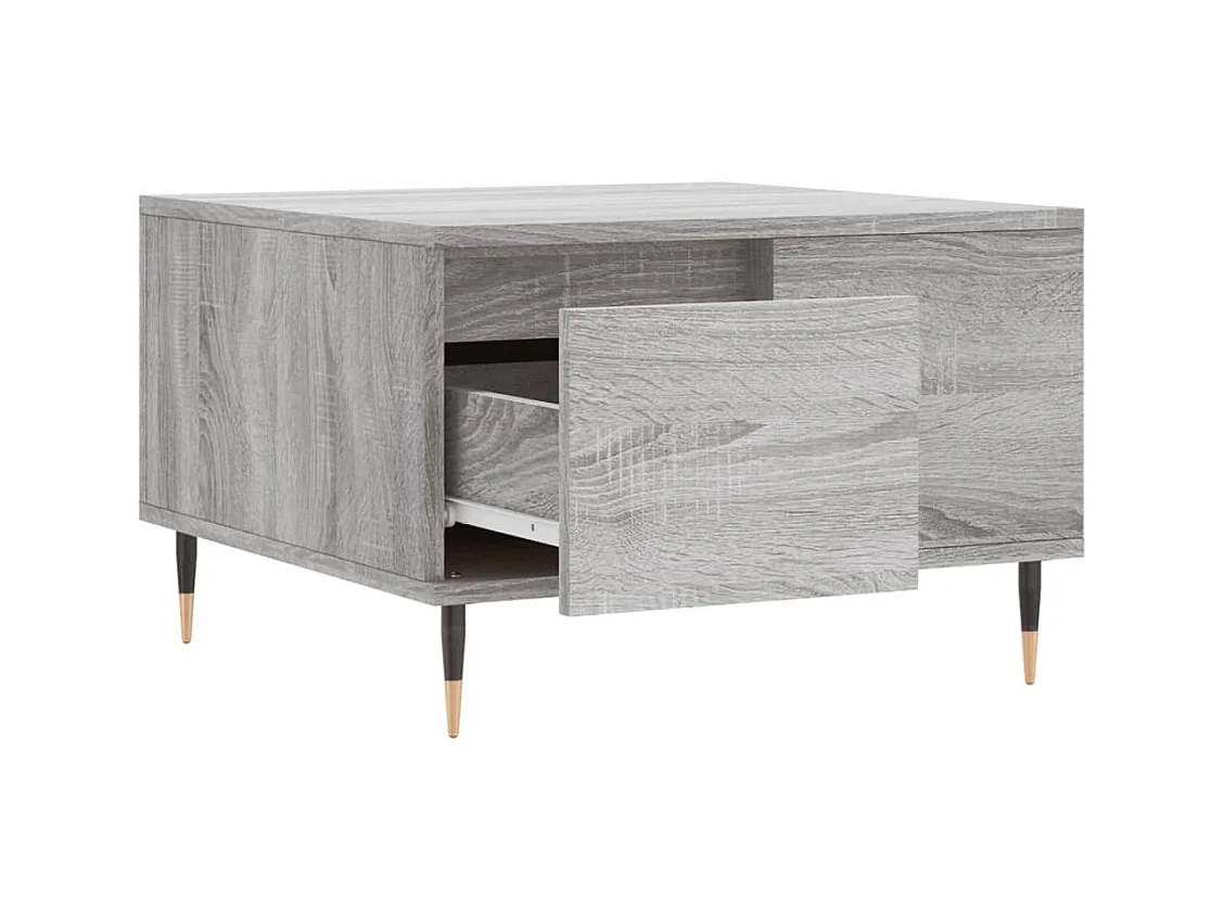 Mesa de centro | Mesa auxiliar madera ingeniería metal roble Sonoma 100x50x35cm SHL1201