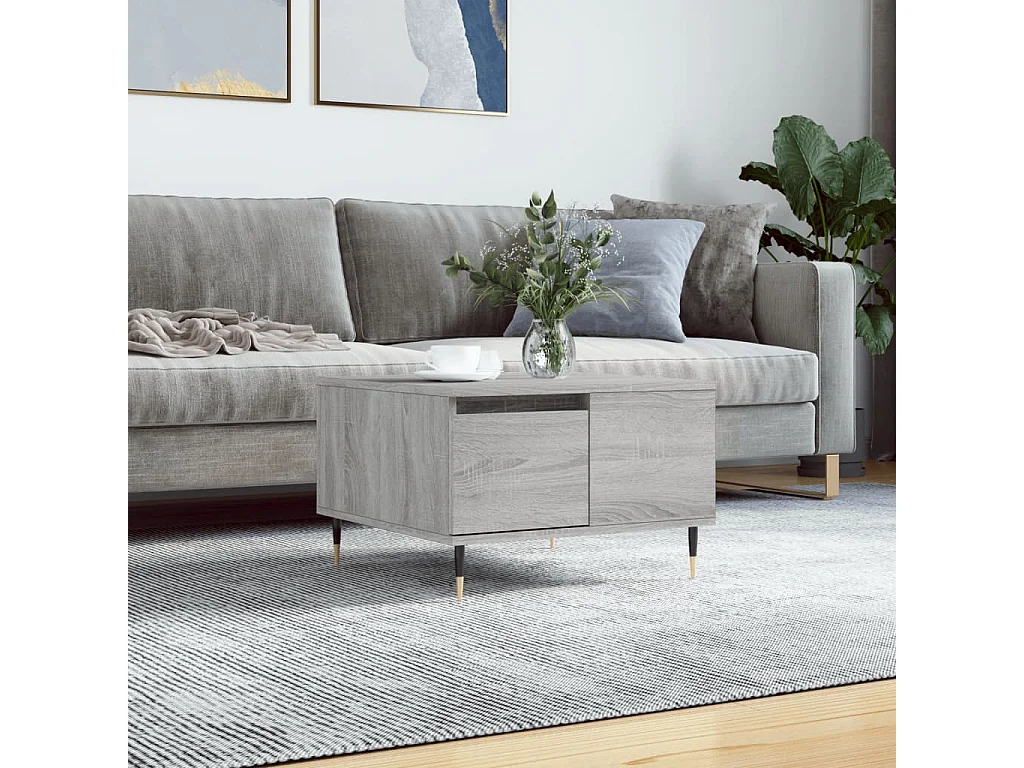 Couchtisch-Wohnzimmertisch-Beistelltische Grau Sonoma 55x55x36,5 cm Holzwerkstoff SHL93503