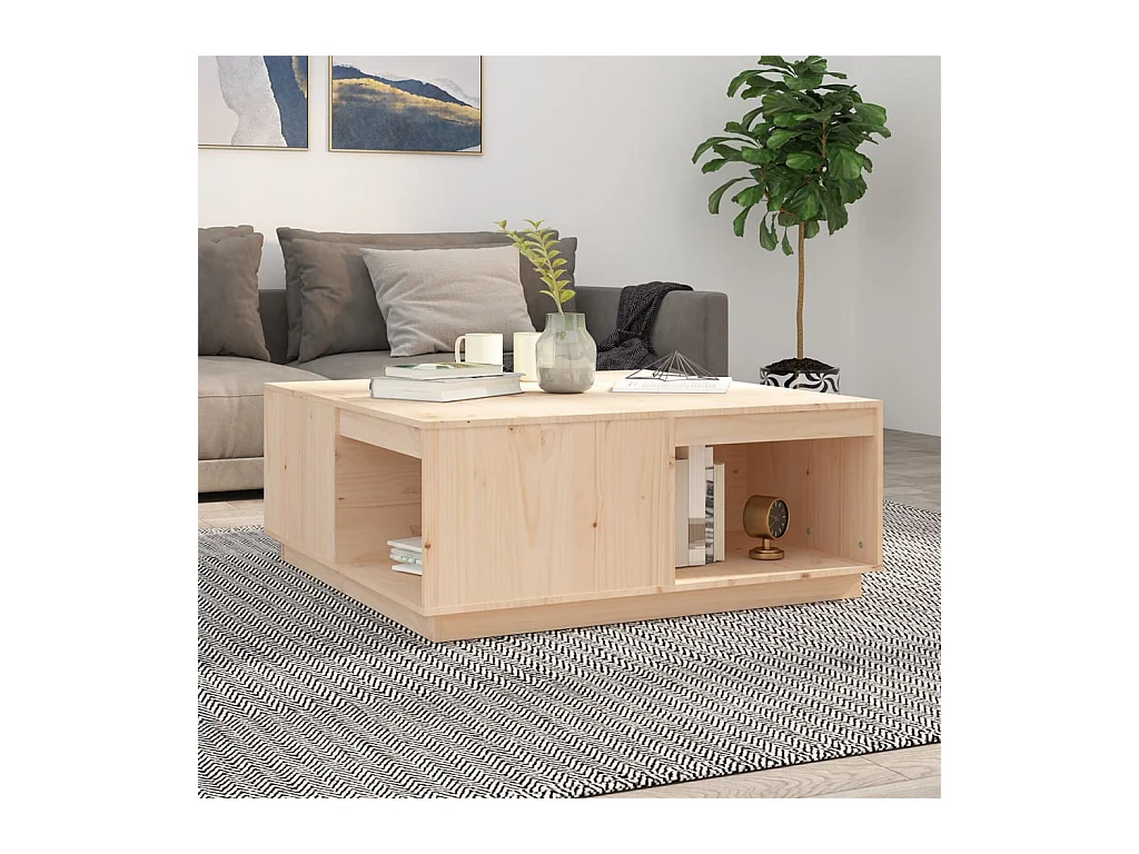 Table basse salon-Table d'appoint 100x101x40,5 cm Bois massif de pin SHL75346