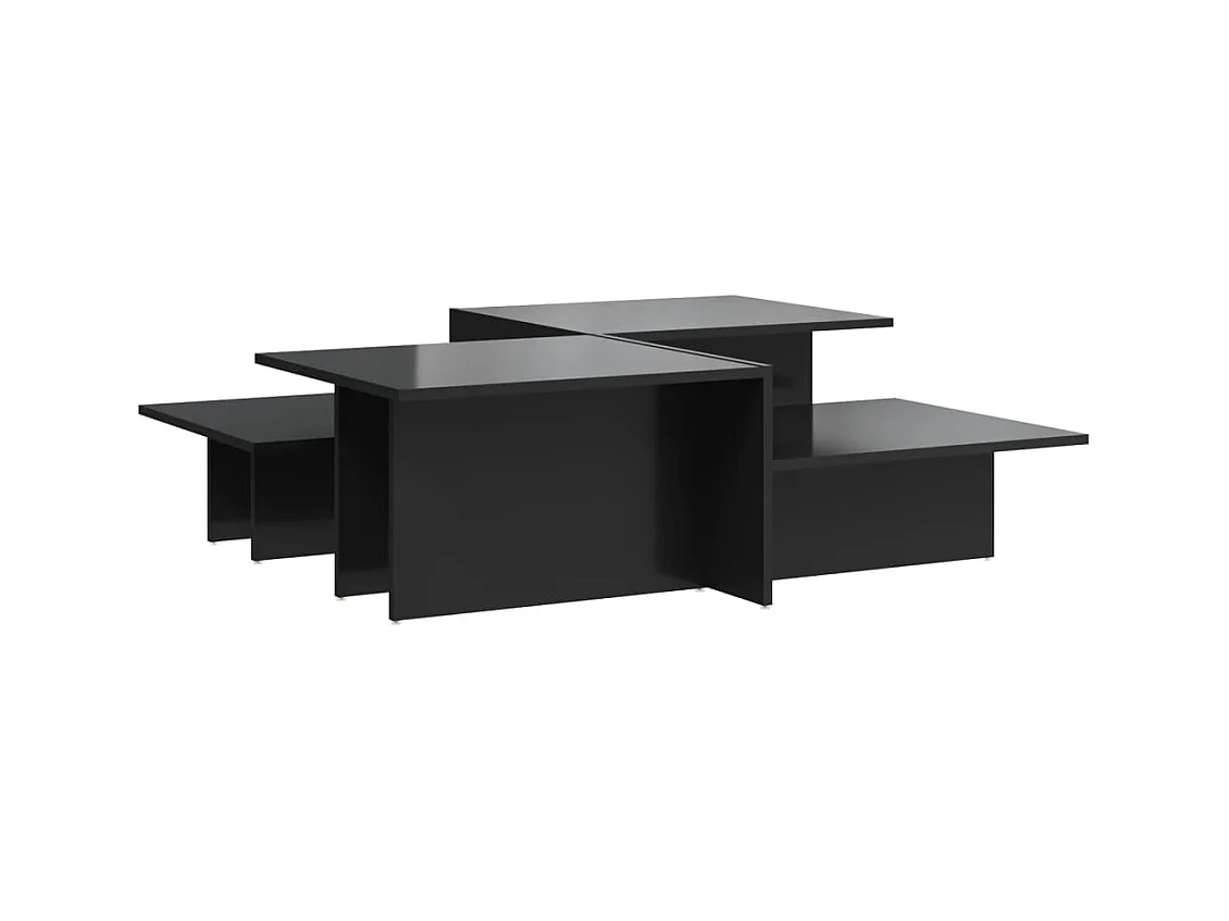 Tables basses salon-Tables d'appoint 2 pcs noir brillant bois d'ingénierie SHL51644