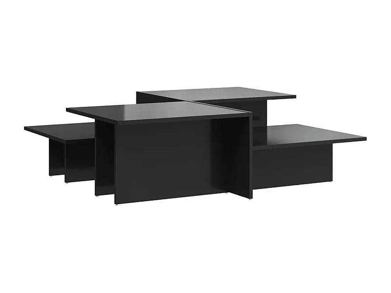 Tables basses salon-Tables d'appoint 2 pcs noir brillant bois d'ingénierie SHL51644