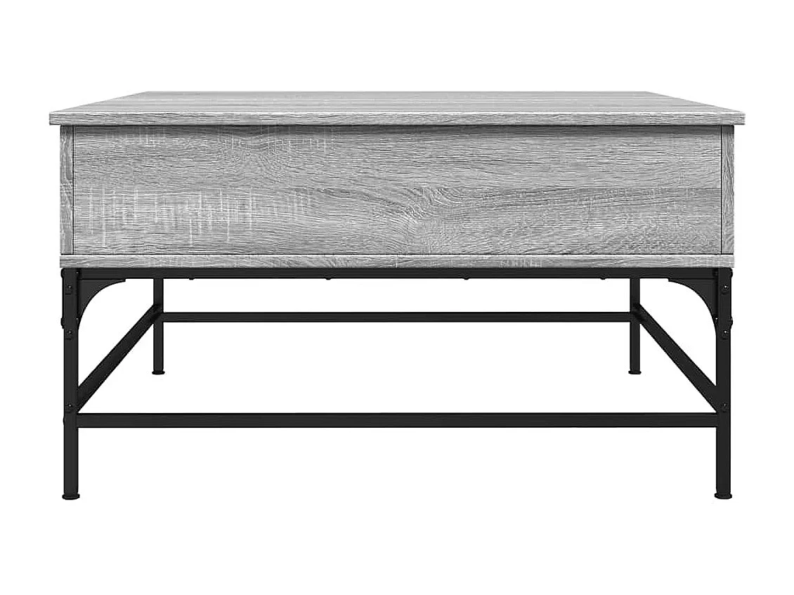 Couchtisch-Wohnzimmertisch-Beistelltische Grau Sonoma 80x80x45 cm Holzwerkstoff und Metall SHL67030