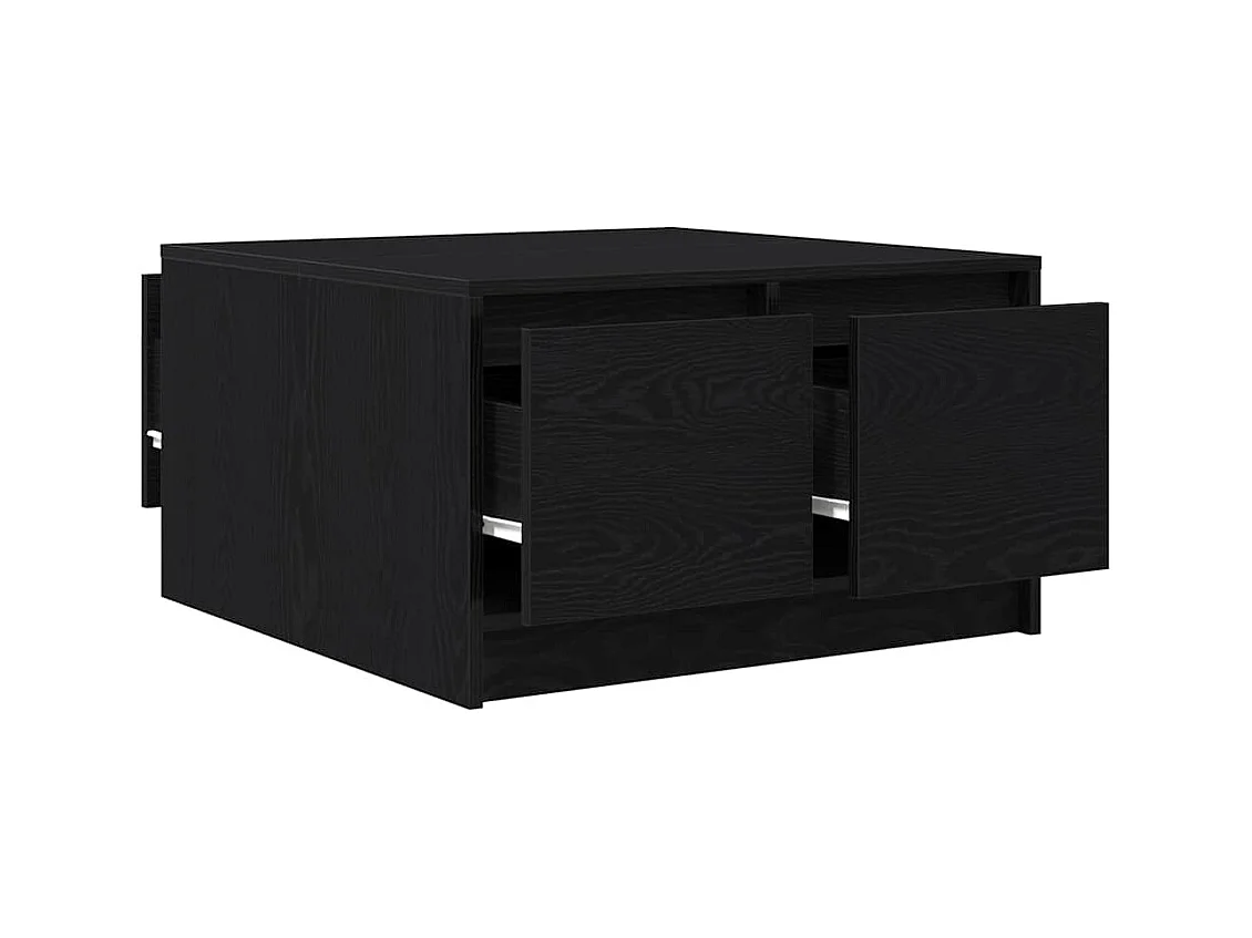 Table basse salon-Table d'appoint avec tiroirs chêne noir 70,5x70x40 cm SHL29319