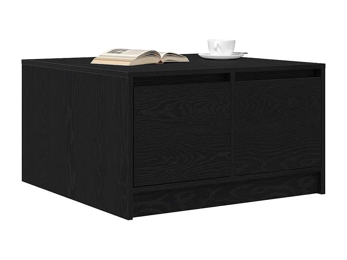 Mesa de centro | Mesa de apoio com gavetas 70.5x70x40 cm carvalho preto