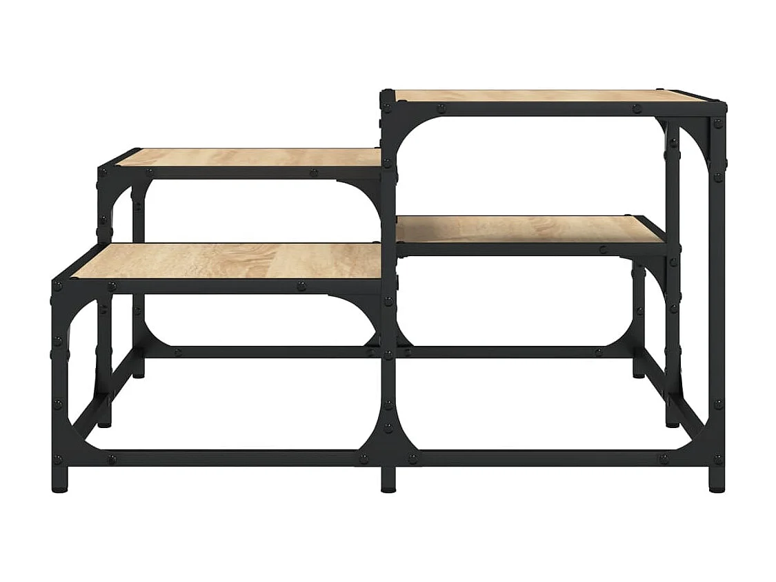 Mesa de centro-Mesa auxiliar de madera maciza de acacia 90x50x40 cm SHL1161