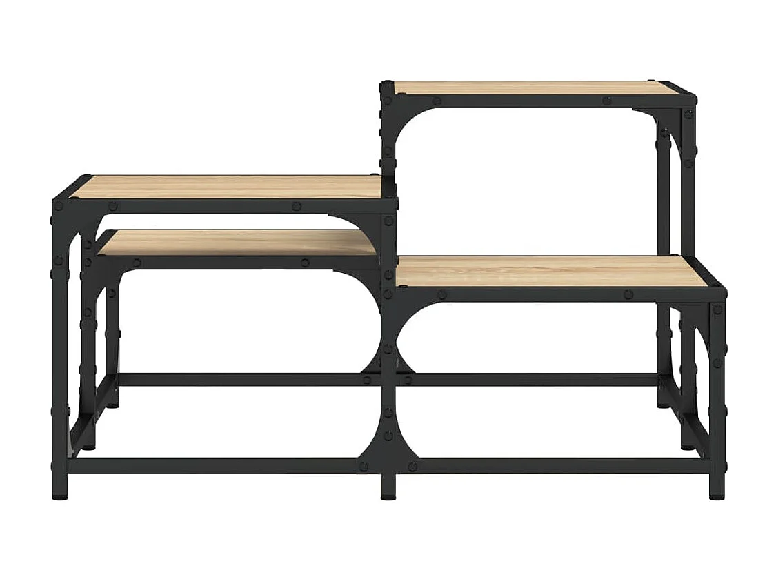 Mesa de centro-Mesa auxiliar de madera maciza de acacia 90x50x40 cm SHL1161