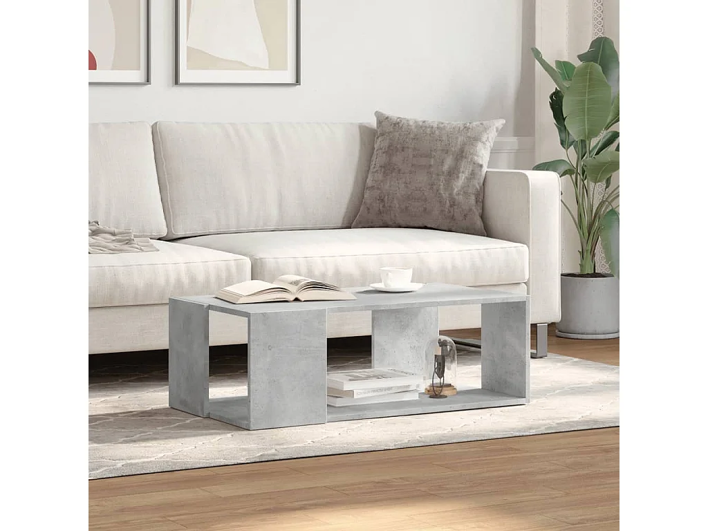 Tavolino Salotto-Tavolino Basso Grigio Cemento 89.5x48x30cm Legno Multistrato SHL74018