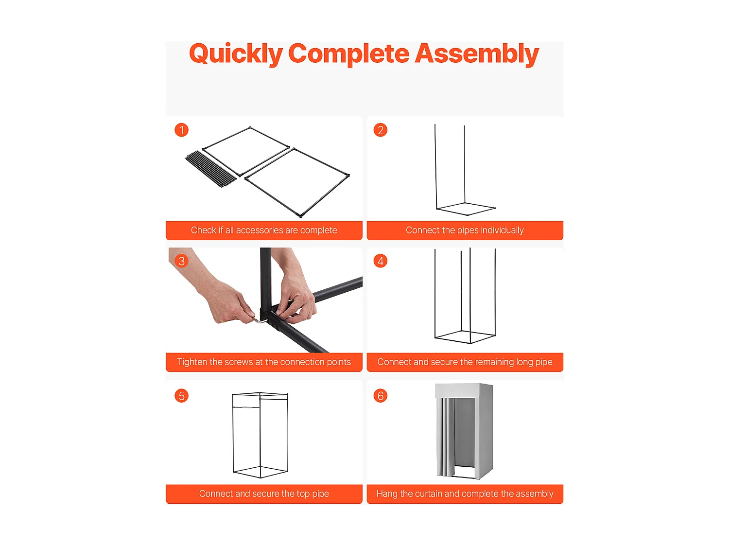 Paskamer SucceBuy, 99x99x198 cm, Draagbare Kleedkamer met Dikke Polyester Gordijnen en Haak, Privéspace voor Winkels, Boetieks