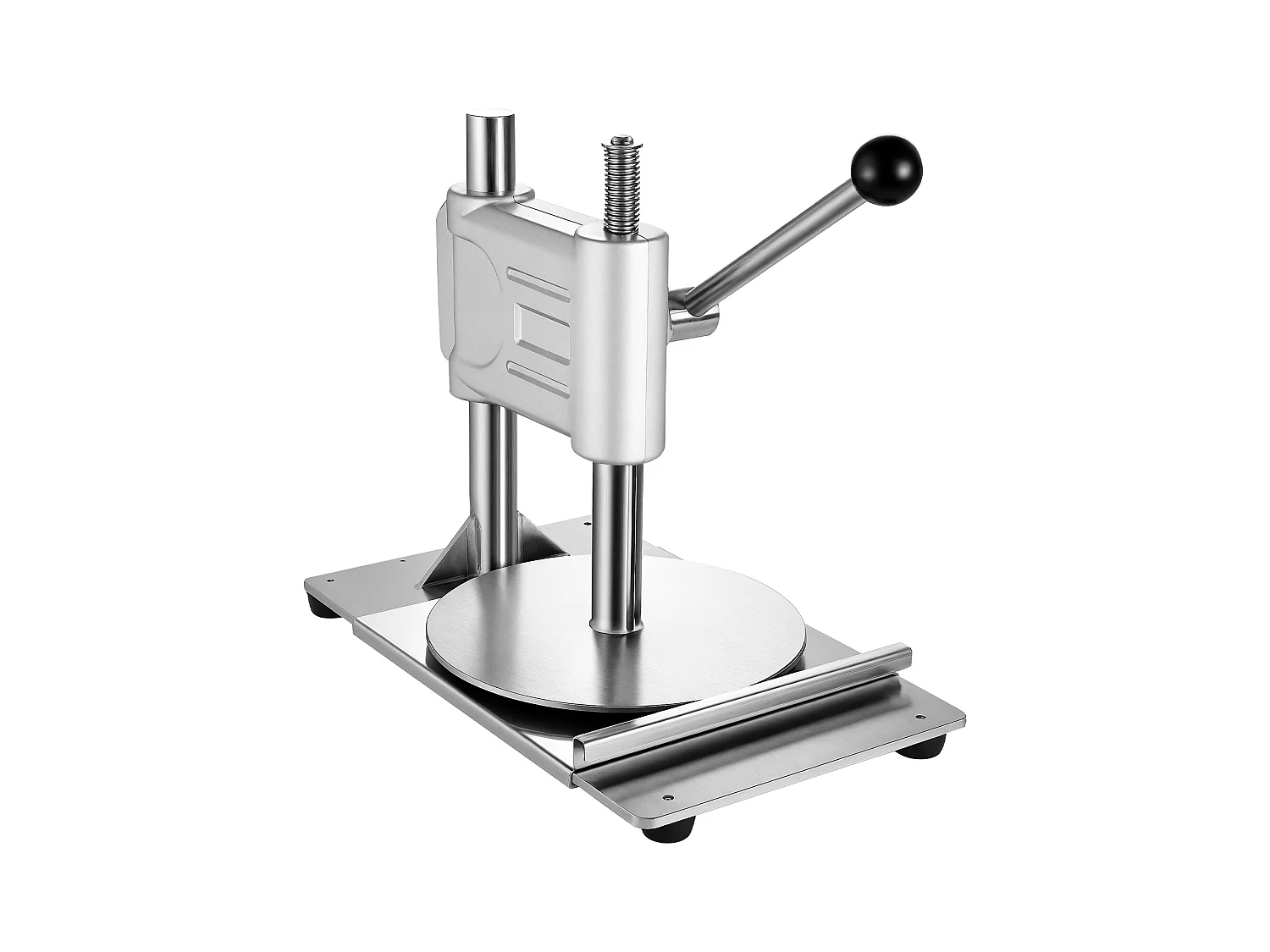 Presse à Pâtes Mmanuelle SucceBuy, Diamètre de Plaque 24 cm, Presse à Pizza en Acier Inoxydable, avec Poignée et 100 Feuilles de Papier Sulfurisé, pour cafés