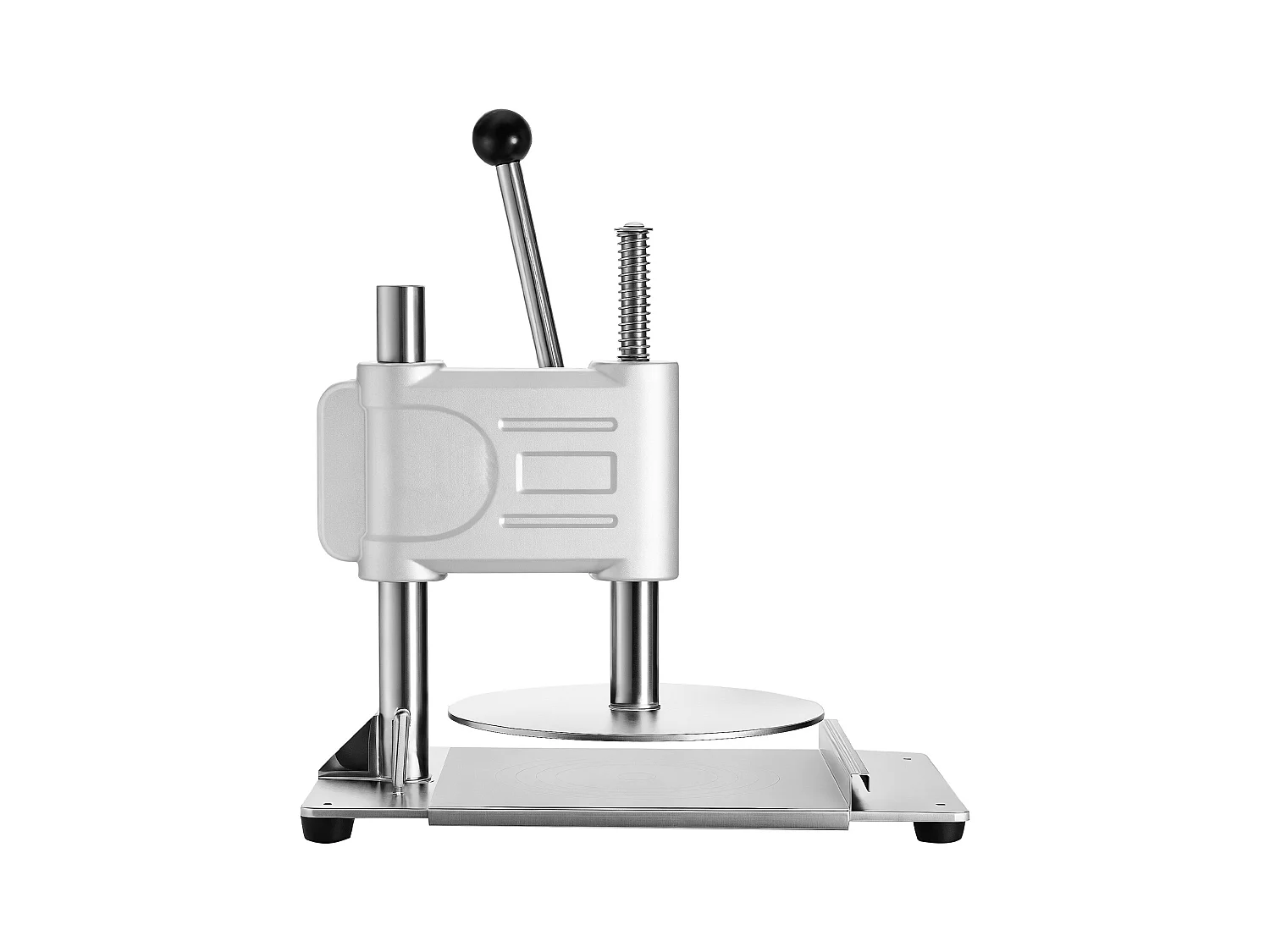 Presse à Pâtes Mmanuelle SucceBuy, Diamètre de Plaque 24 cm, Presse à Pizza en Acier Inoxydable, avec Poignée et 100 Feuilles de Papier Sulfurisé, pour cafés