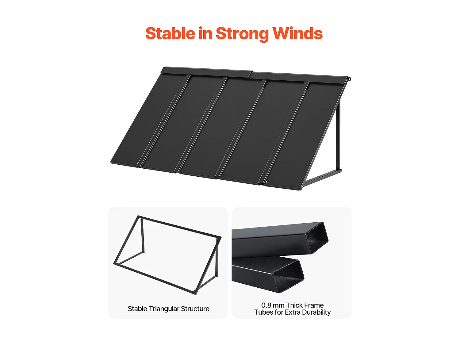 Voordeurluifel SucceBuy, 143x61 cm Metalen Buitendeurluifel, Stalen Frame, Regenkap, voor Voordeuren, Balkons