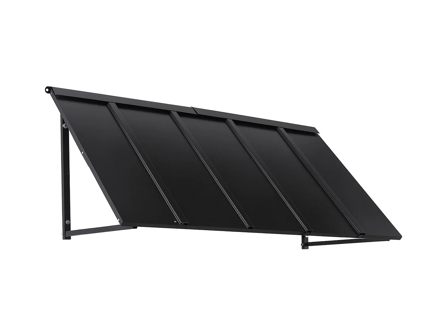 Auvent de Porte d'Entrée SucceBuy, 143x61 cm Marquise de Porte Extérieure Métal, Cadre Acier, Abri de Protection Contre Pluie, pour Portes d'Entrée, Balcons