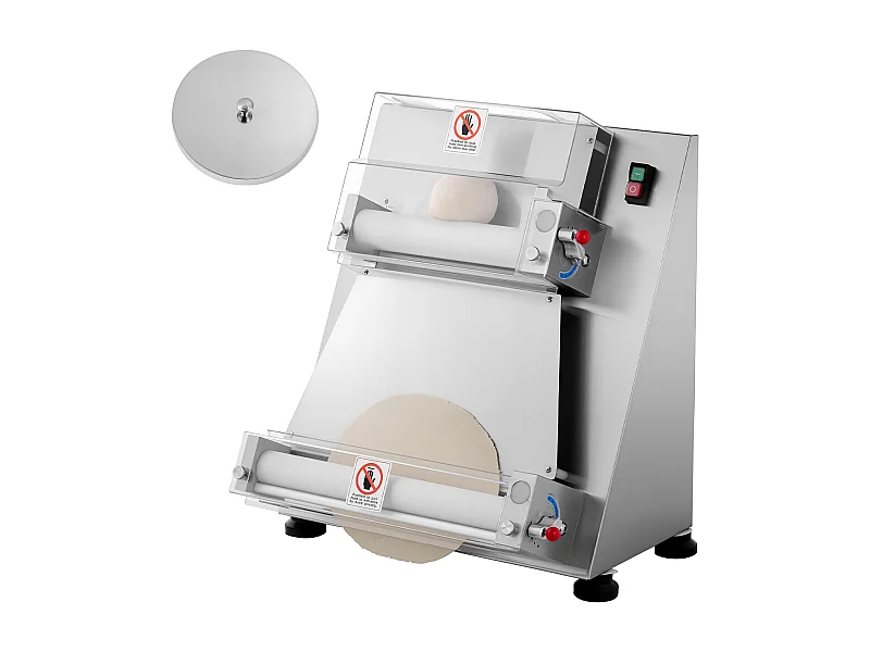 Maszynka do Pizzy SucceBuy, 7,6-40,6 cm, Komercyjna Elektryczna Prasa do Ciasta 390 W, 260 Arkuszy na Godzinę, Regulowana Grubość, z Pokrywą