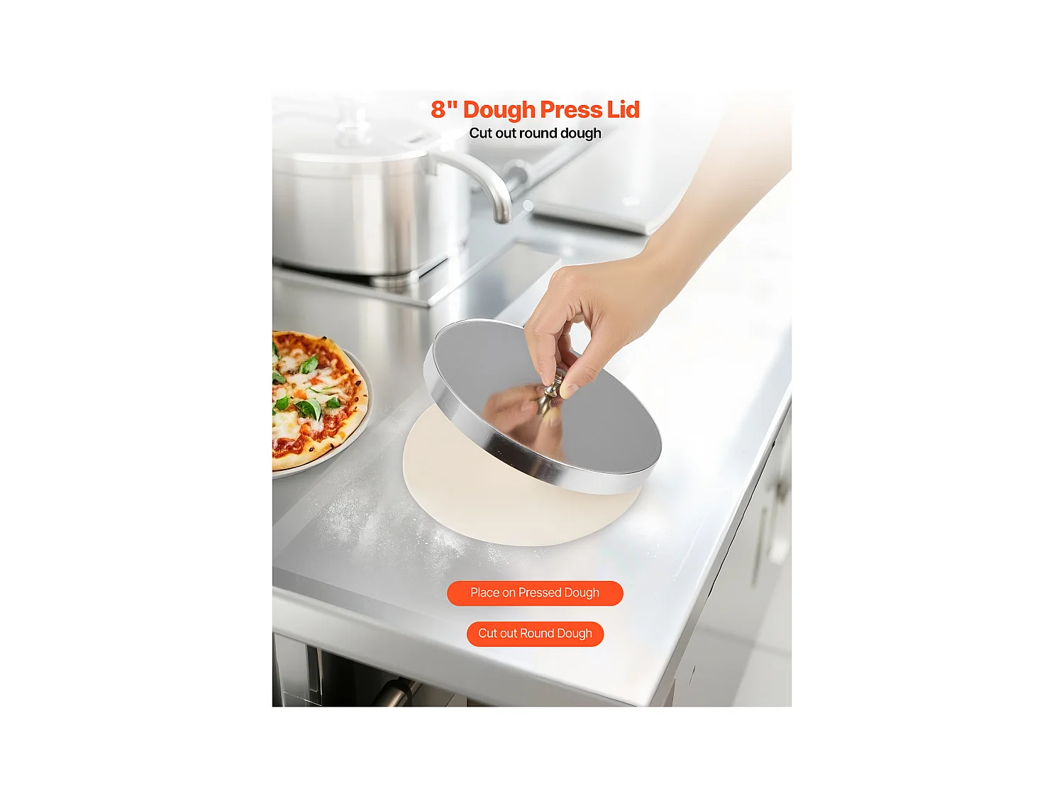 Formeuse à Pizzas SucceBuy, 7,6-40,6 cm, Presse à Pâte Électrique Commerciale 390 W, 260 Feuilles par Heure, Épaisseur Réglable avec Couvercle