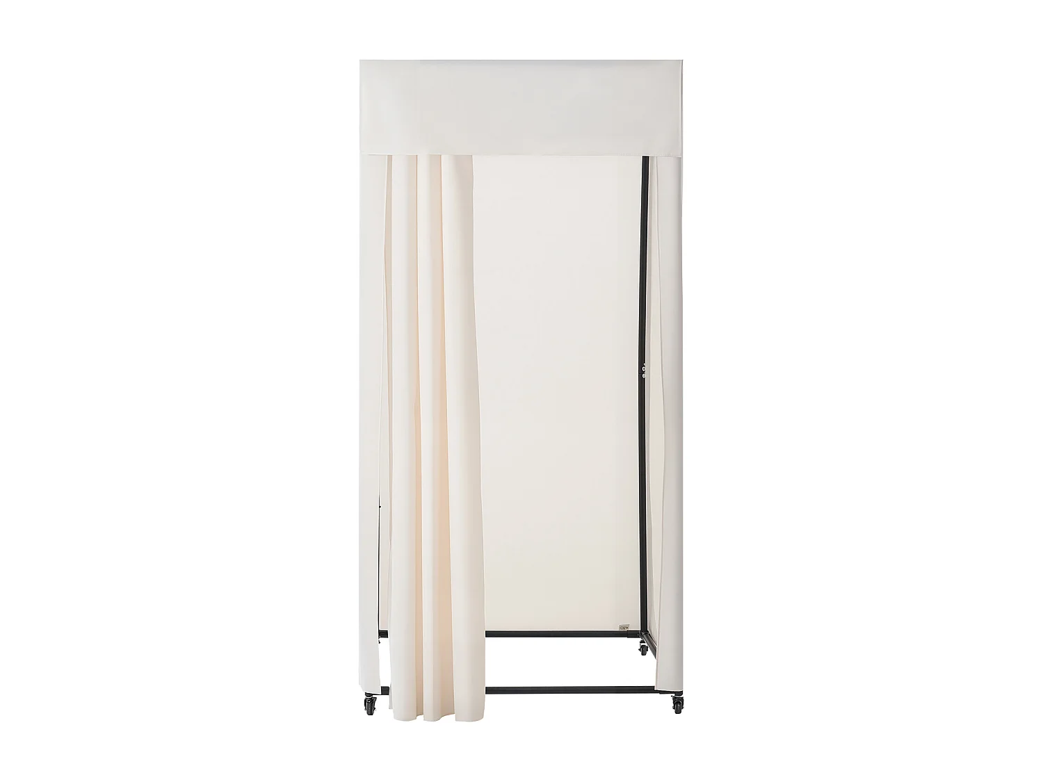 Cabine d'Essayage SucceBuy, 99x99x204,5 cm, Vestiaire Portable Mobile avec Rideaux Épais et Crochet, Espace Privé pour Magasin, Boutique, Beige