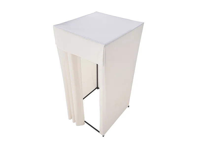 Cabine d'Essayage SucceBuy, 99x99x204,5 cm, Vestiaire Portable Mobile avec Rideaux Épais et Crochet, Espace Privé pour Magasin, Boutique, Beige