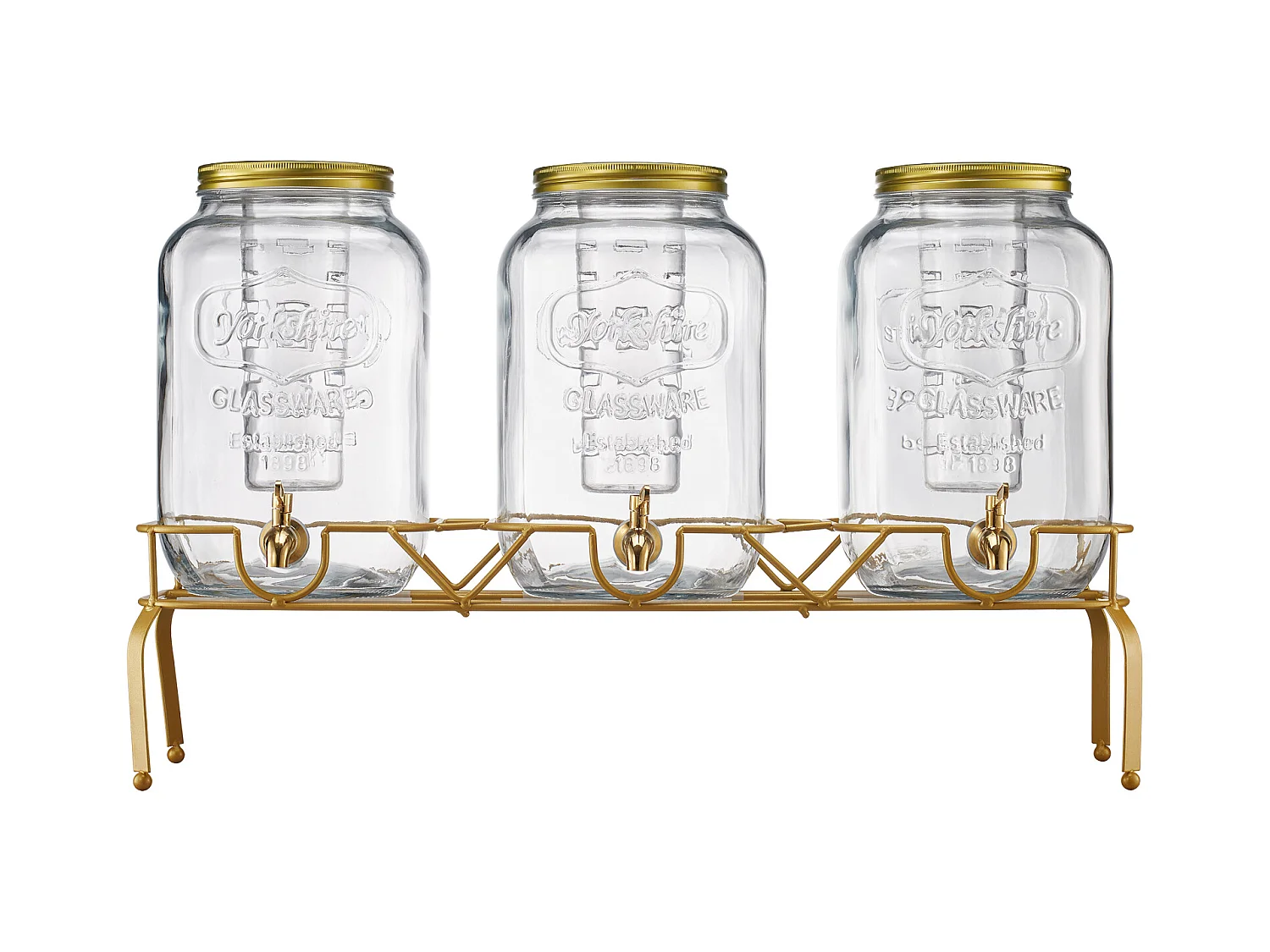 Getränkespender SucceBuy, Fassungsvermögen 8 L, 3 Stück, Glas-Wasserspender, Ausgabe von Wasser, Saft, Limonade, Eistee, für Kaffee