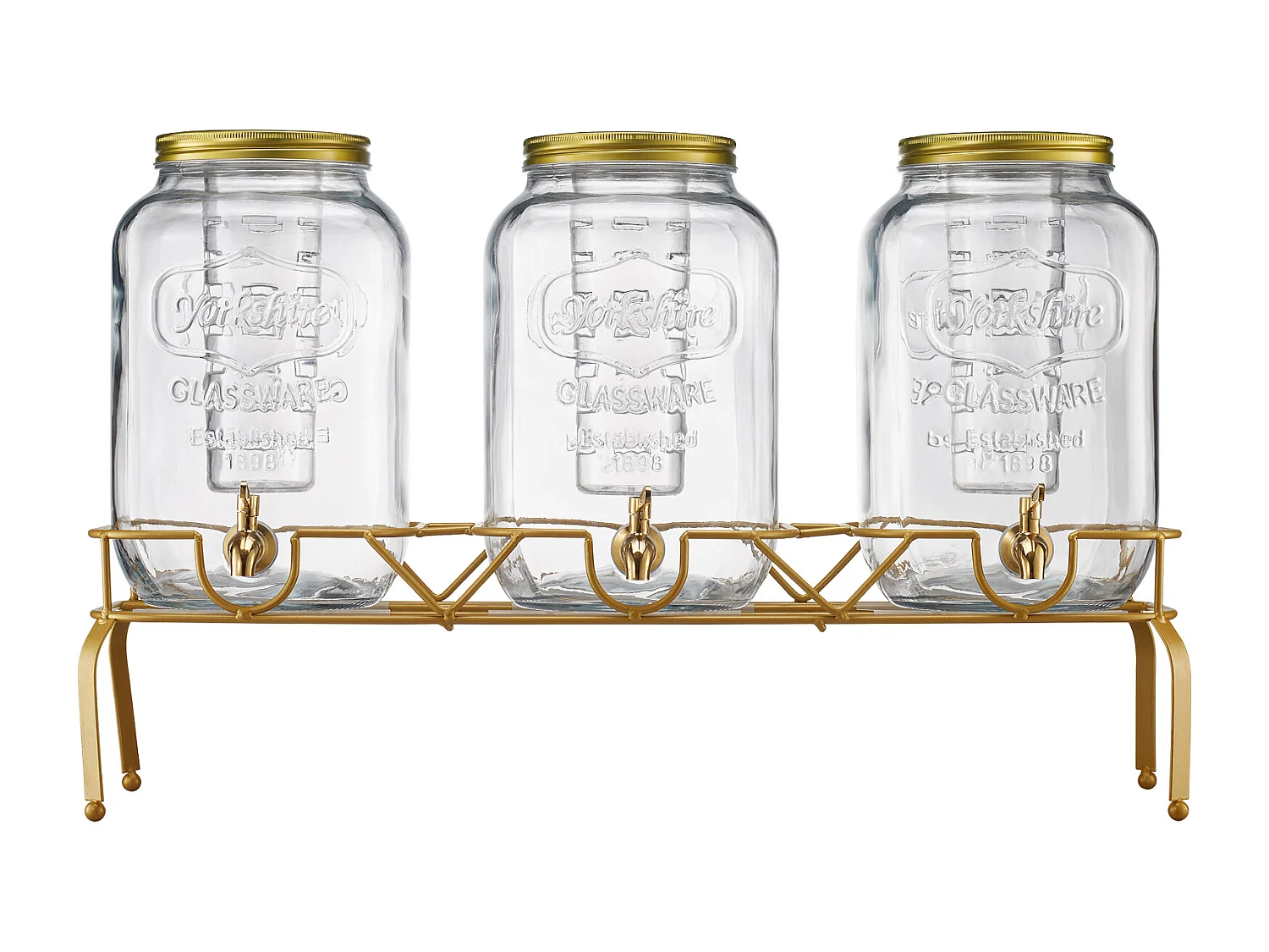 Distribuidor de Bebidas SucceBuy, Capacidade de 8 L, 3 Unidades, Fonte de Água em Vidro, Distribuição de Água, Sumo, Limonada, Chá Gelado, para Café