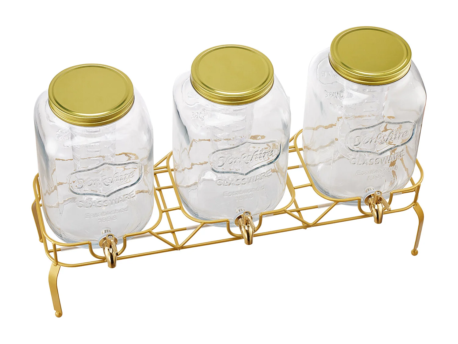 Distribuidor de Bebidas SucceBuy, Capacidade de 8 L, 3 Unidades, Fonte de Água em Vidro, Distribuição de Água, Sumo, Limonada, Chá Gelado, para Café