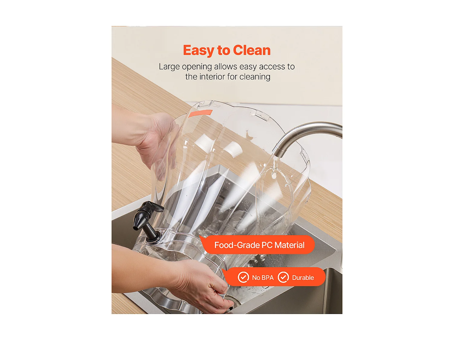 Dispensador de Bebidas SucceBuy, Gran Capacidad de 13 L, Fuente de Agua de Plástico, Dispensador de Agua, Zumo, Limonada y Té Helado, para Café