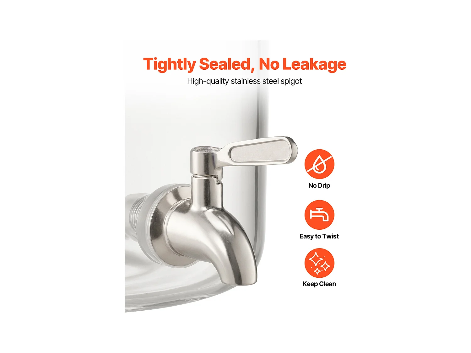 Getränkespender SucceBuy, Großes Fassungsvermögen von 13 L, Wasserspender aus Glas, für Wasser, Saft, Limonade, Eistee und Kaffee