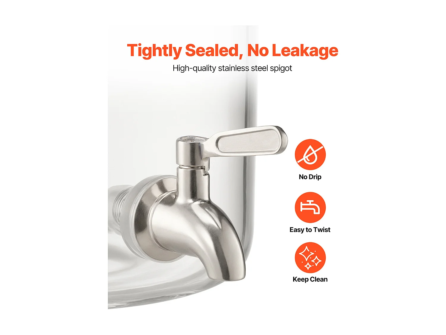 Distributeur de Boissons SucceBuy, Grande Capacité de 13 L, Fontaine à Eau en Verre, Distribution d’Eau Jus Limonade Thé Glacé, pour Café