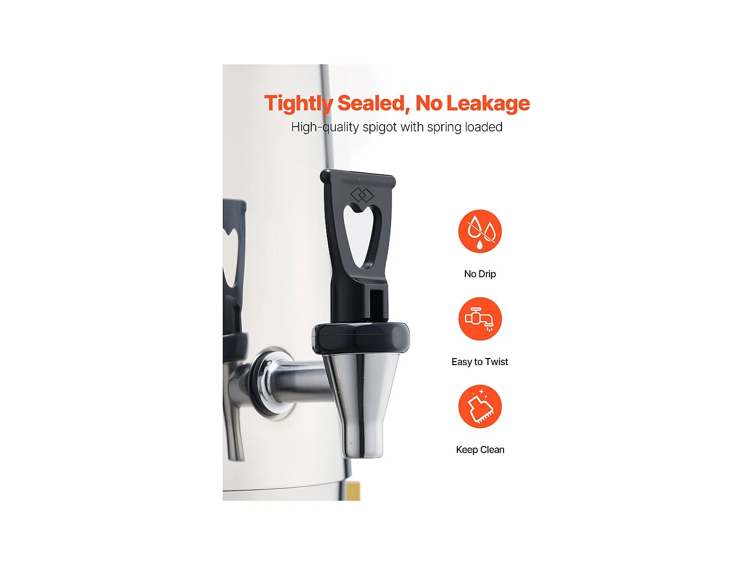 Distributeur de Boissons SucceBuy, Capacité 13 L, Fontaine à Eau Chaude et Froide en Acier Inoxydable, Distribution de Thé, Idéal pour Café