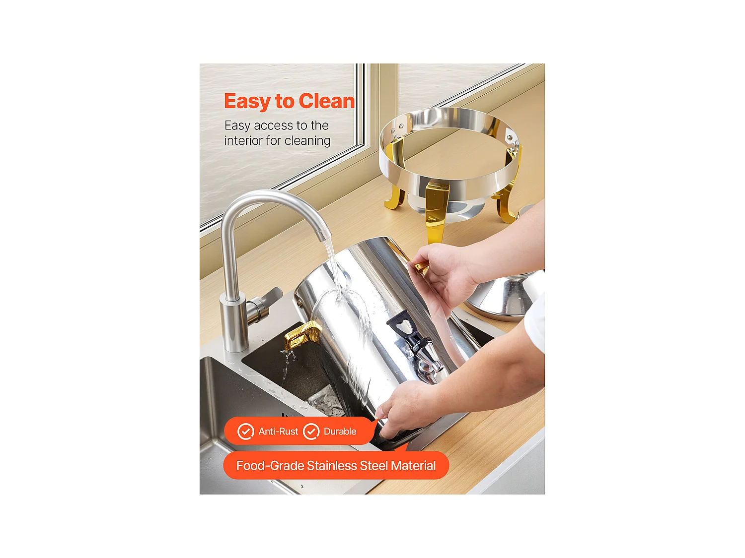 Distributeur de Boissons SucceBuy, Capacité 13 L, Fontaine à Eau Chaude et Froide en Acier Inoxydable, Distribution de Thé, Idéal pour Café