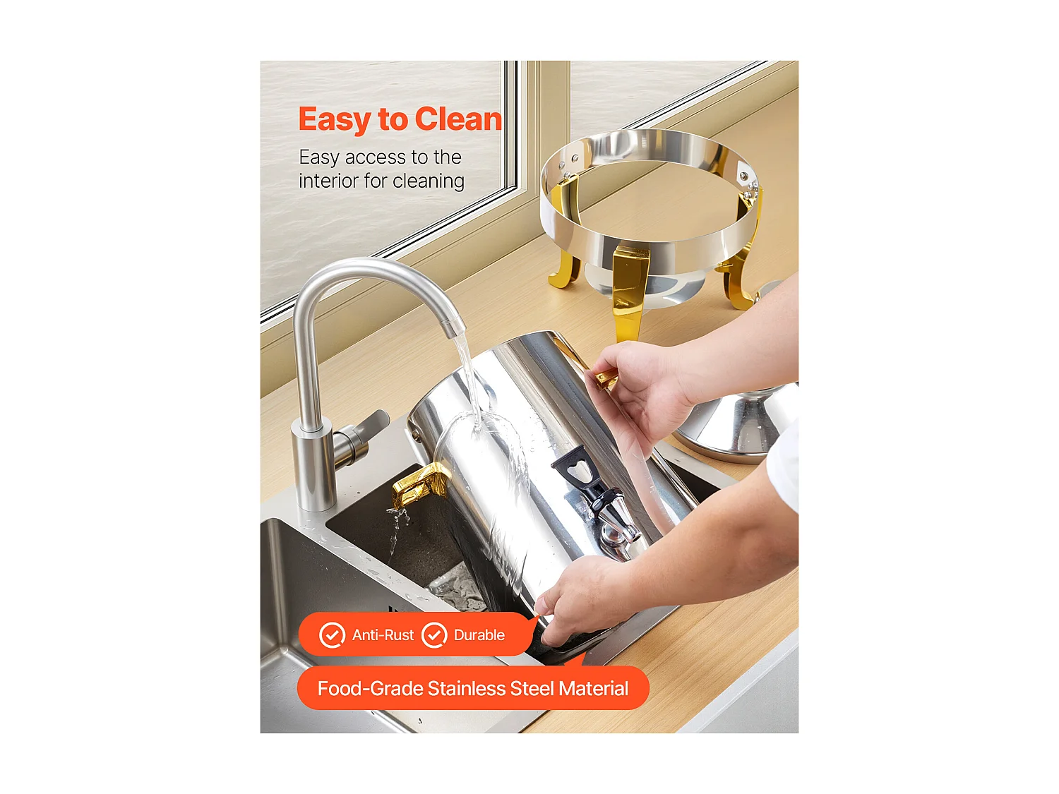 Distributeur de Boissons SucceBuy, Capacité 13 L, Fontaine à Eau Chaude et Froide en Acier Inoxydable, Distribution de Thé, Idéal pour Café