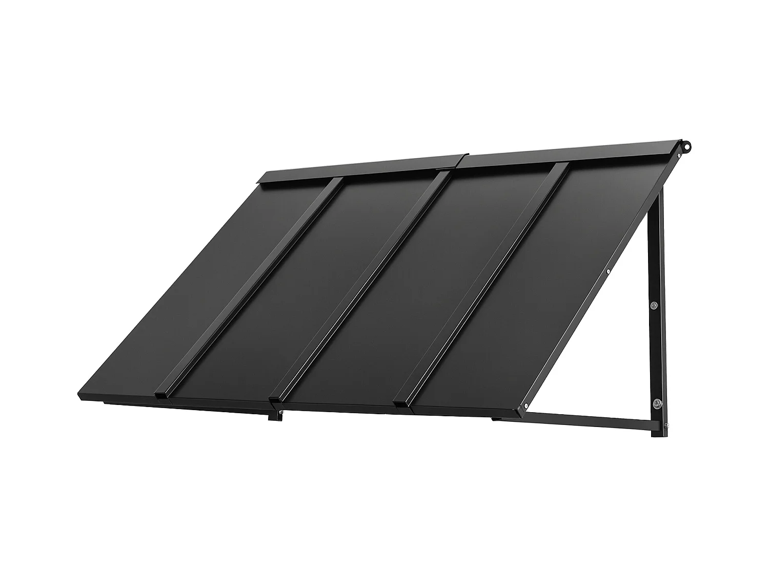 Auvent de Porte d'Entrée SucceBuy, 112,5x61 cm, Marquise de Porte Extérieure Métal, Cadre Acier, Abri de Protection Contre Pluie, pour Portes d'Entrée, Balcons