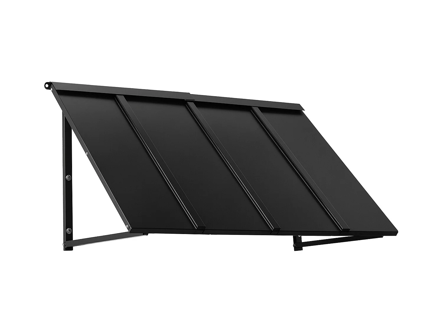 Auvent de Porte d'Entrée SucceBuy, 112,5x61 cm, Marquise de Porte Extérieure Métal, Cadre Acier, Abri de Protection Contre Pluie, pour Portes d'Entrée, Balcons