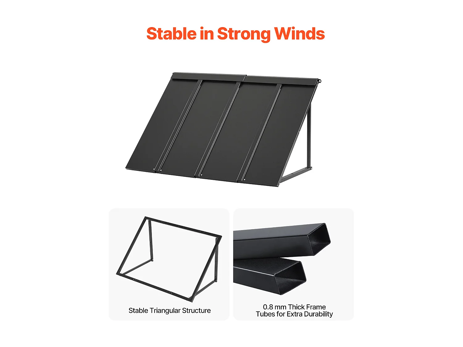 Auvent de Porte d'Entrée SucceBuy, 112,5x61 cm, Marquise de Porte Extérieure Métal, Cadre Acier, Abri de Protection Contre Pluie, pour Portes d'Entrée, Balcons