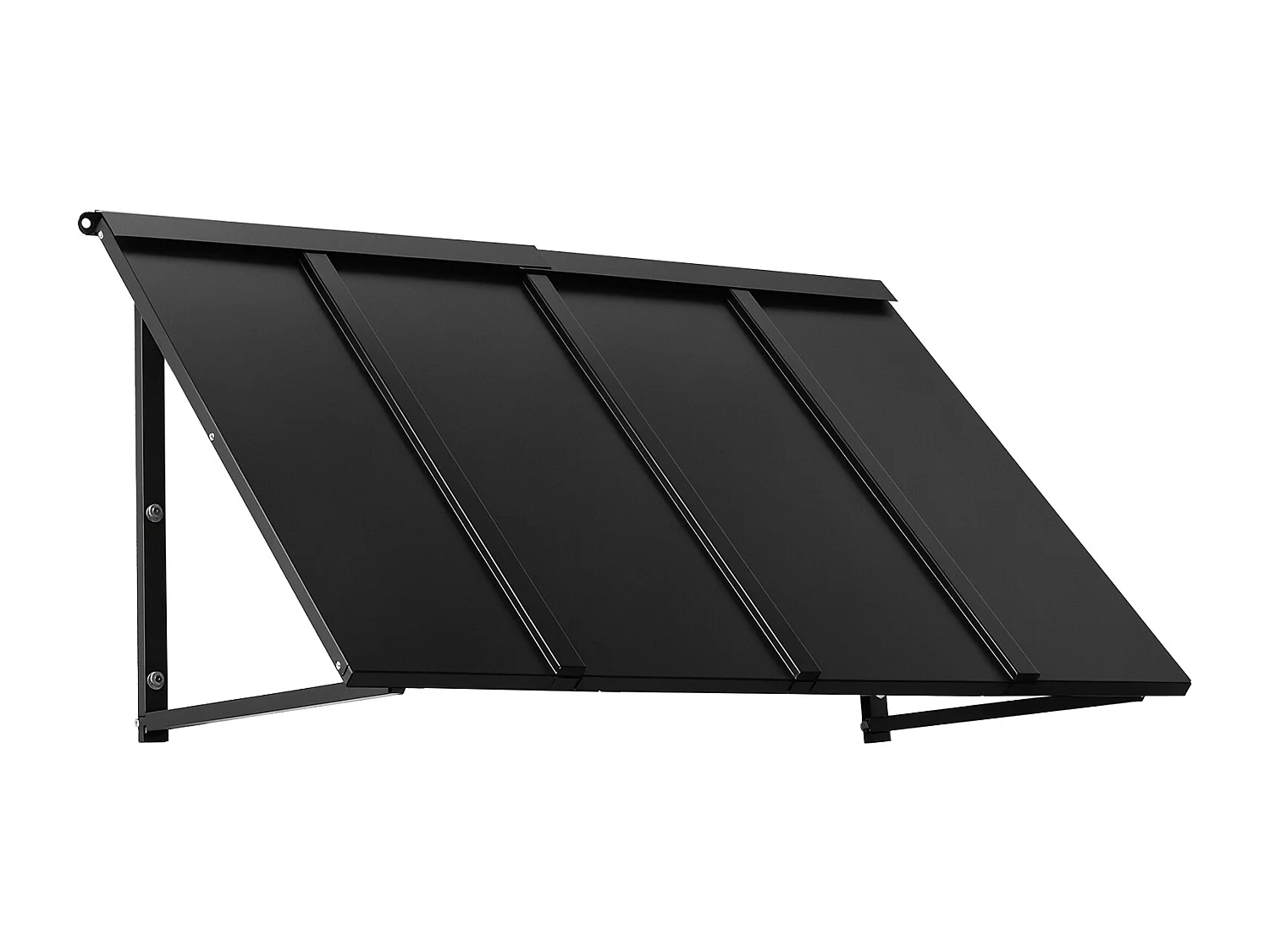 Auvent de Porte d'Entrée SucceBuy, 112,5x61 cm, Marquise de Porte Extérieure Métal, Cadre Acier, Abri de Protection Contre Pluie, pour Portes d'Entrée, Balcons