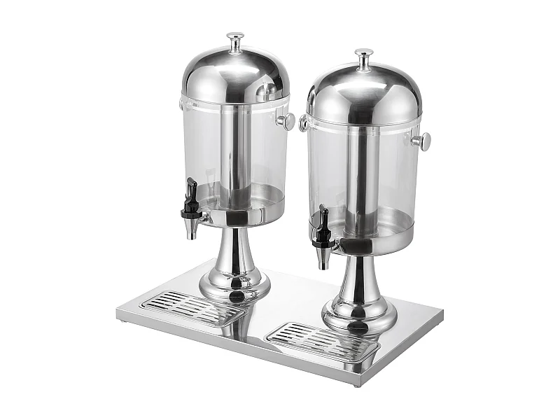 Getränkespender SucceBuy, Fassungsvermögen 2 x 8 L, Wasserspender aus Edelstahl und Kunststoff, Ausgabe von Saft, Limonade, Eistee, Kaffee