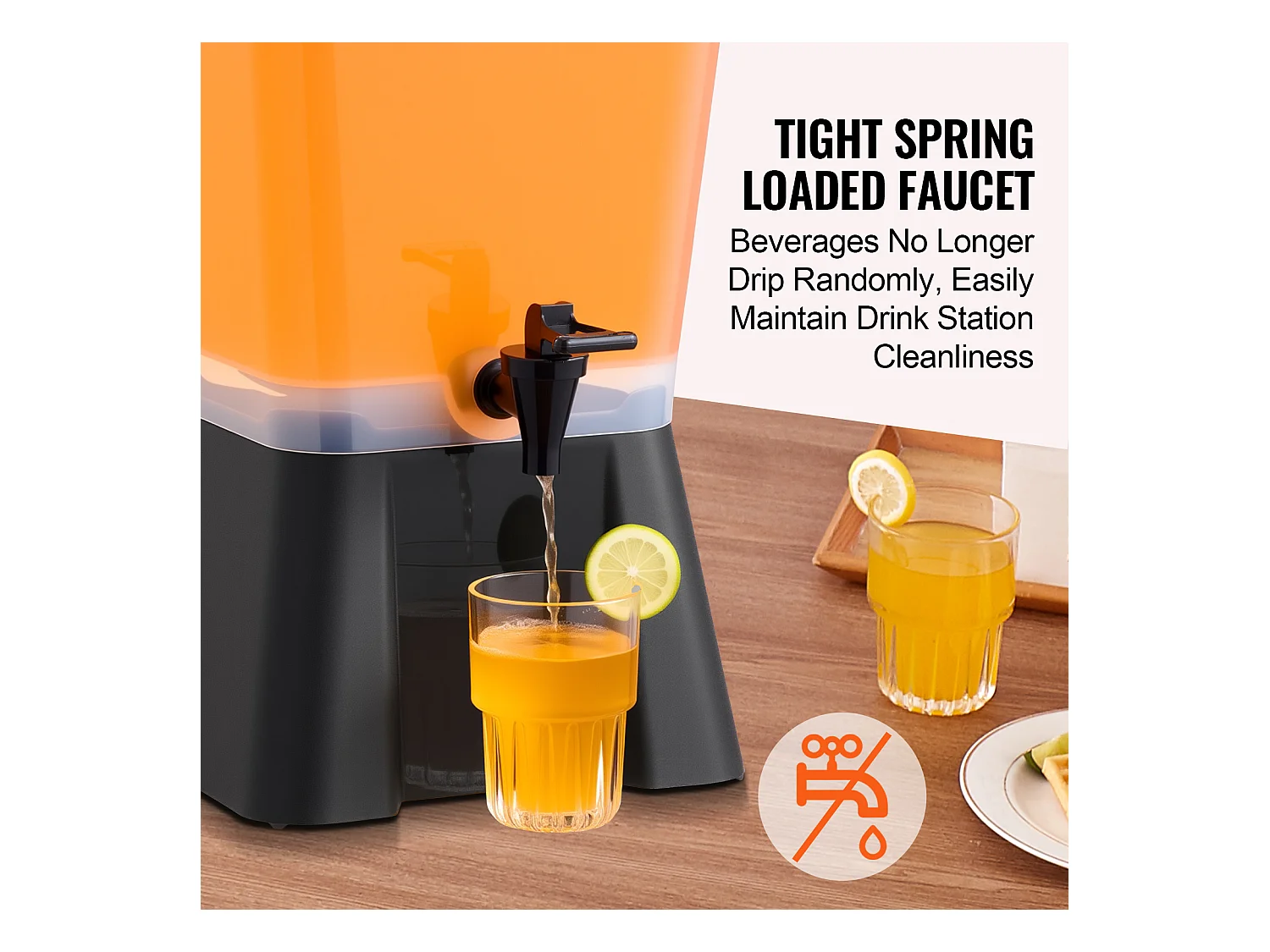 Distributeur de Boissons SucceBuy, Grande Capacité 19 L, Fontaine à Eau en Plastique, Distribution d’Eau Jus Limonade Thé Glacé, pour Café