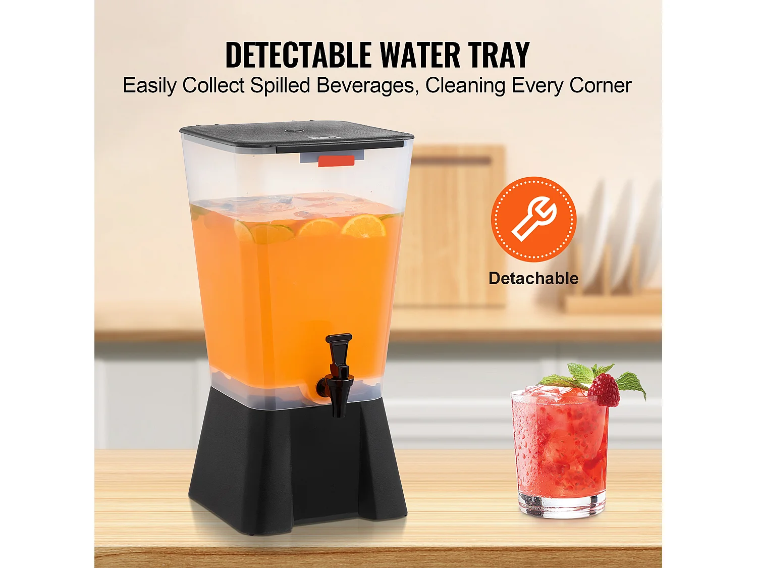 Drankautomaat SucceBuy, Grote Capaciteit van 19 Liter, Plastic Waterfontein, voor Water, Sap, Limonade, Ijsthee en Koffie