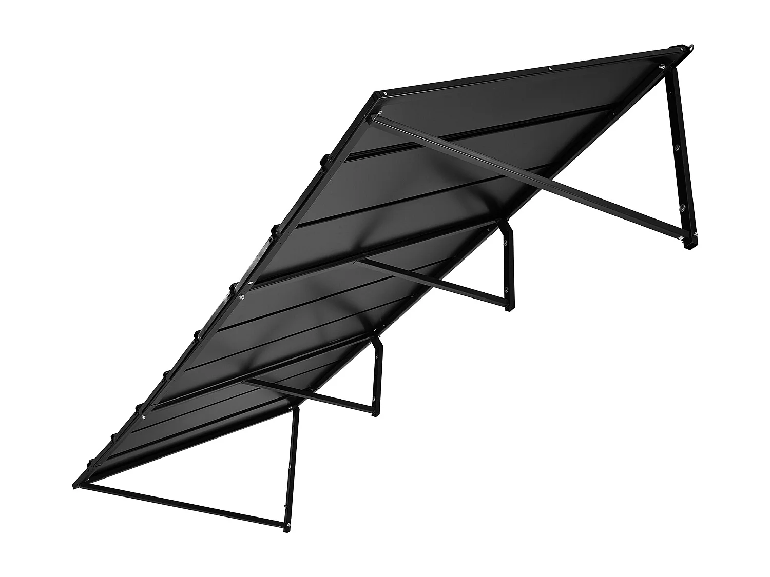 Auvent de Porte d'Entrée SucceBuy, 264x91 cm, Marquise de Porte Extérieure Métal, Cadre Acier, pour Portes d'Entrée, Fenêtres de Porches, Balcons