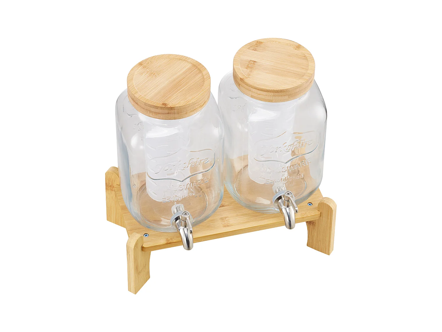 Distributeur de Boissons SucceBuy, Capacité de 3,8 L, 2PCs, Fontaine à Eau en Verre, Distribution d’Eau Jus Limonade Thé Glacé, pour Café