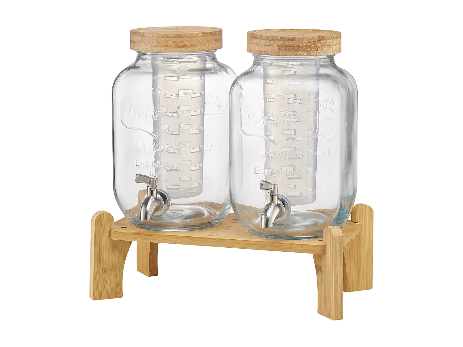 Distribuidor de Bebidas SucceBuy, Capacidade de 3,8 L, 2 Unidades, Fonte de Água em Vidro, Distribuição de Água, Sumo, Limonada, Chá Gelado, para Café