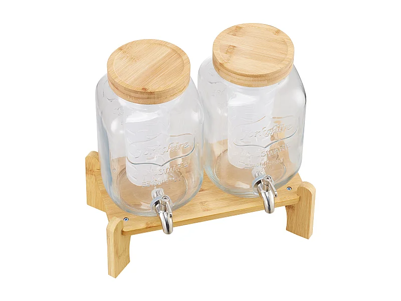 Distribuidor de Bebidas SucceBuy, Capacidade de 3,8 L, 2 Unidades, Fonte de Água em Vidro, Distribuição de Água, Sumo, Limonada, Chá Gelado, para Café