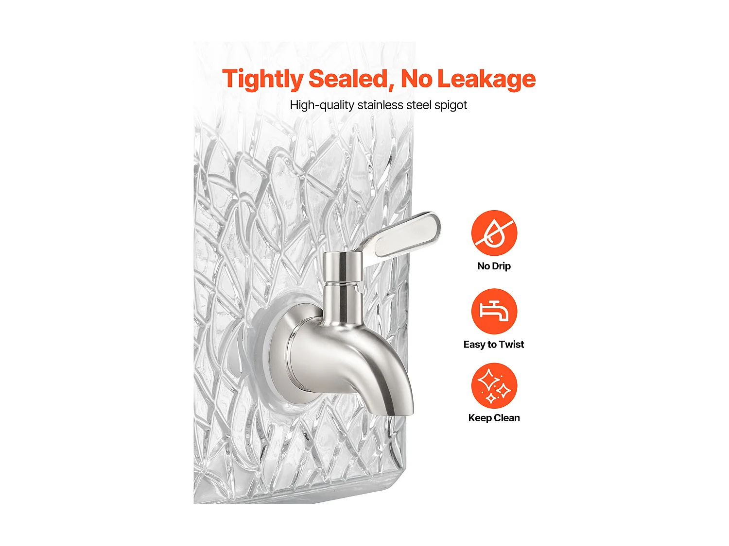 Drankautomaat SucceBuy, Grote Capaciteit 10 L, Glazen Waterfontein, Distributie van Water, Limonade, Ijsthee, voor Koffie